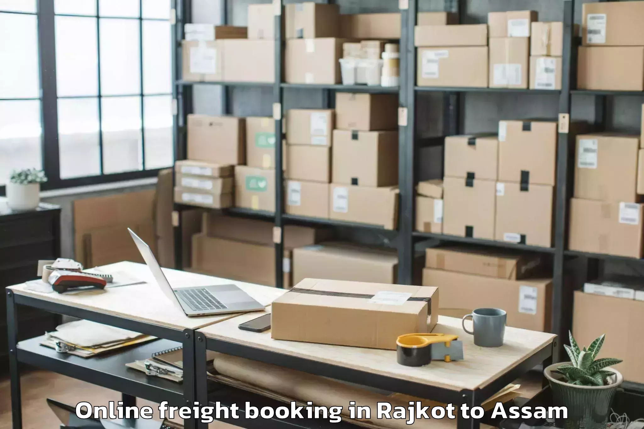 Top Rajkot to Goshaingaon Online Freight Booking Available